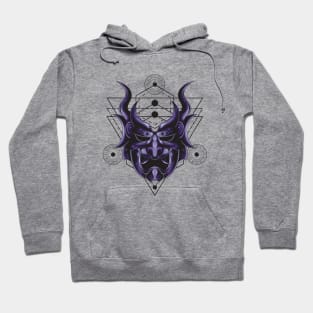 Asian Anime Japanese Drawing Purple Geometry Head Hoodie